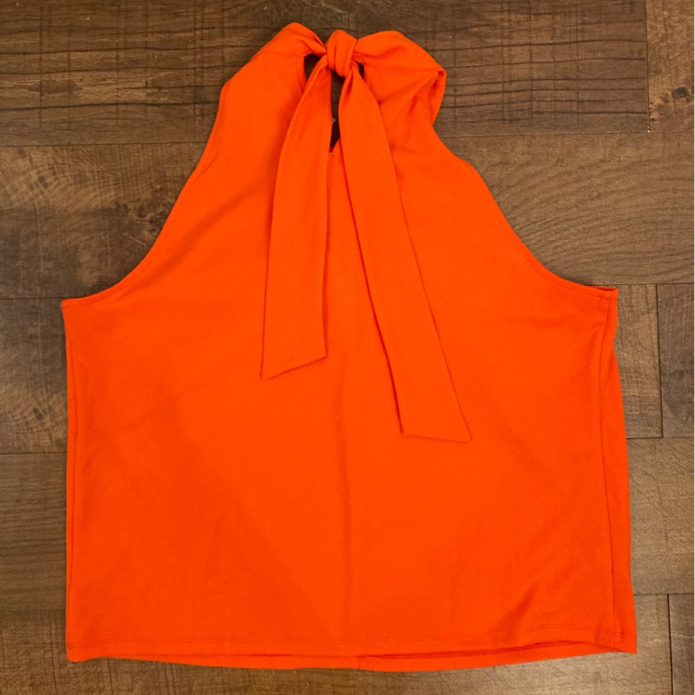 Ann Taylor Vibrant Orange Halter Blouse NEW w/ Tags Women’s XL - Picture 6 of 9